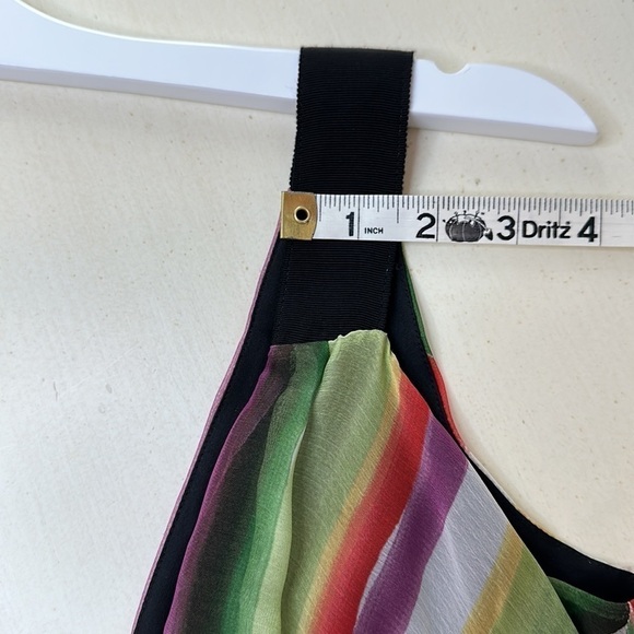 The Limited Colorful Sheer Overlay Empire Waist V Neck Cocktail Dress Size 2 - Picture 12 of 16